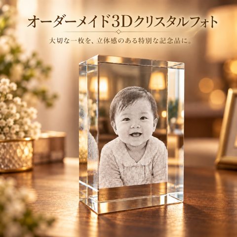 3Dクリスタル 写真入り オーダーメイド 立体写真 クリスタルオブジェ レーザー内部彫刻 名入れ無料 写真彫刻 ペット 犬 猫 赤ちゃん 子供 家族 カップル メモリアルグッズ オリジナル記念品 誕生日プレゼント 結婚記念日 出産祝い 敬老の日