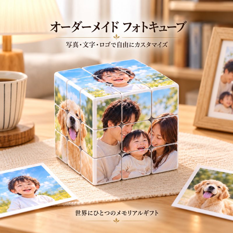 オリジナル キューブパズル 写真入り 写真プリント オーダーメイド 名入れ無料 立体パズル ブロックキューブ 写真で作る ギフト 画像印刷 オリジナルグッズ 記念品 ロゴ入れ メッセージ対応 カップル 家族 ペット 子供 誕生日プレゼント 結婚祝い 結婚記念日 卒業記念品